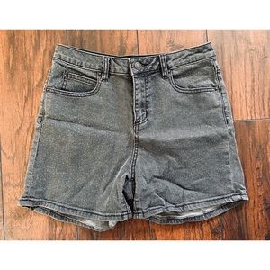 Polka dot OBEY jean shorts